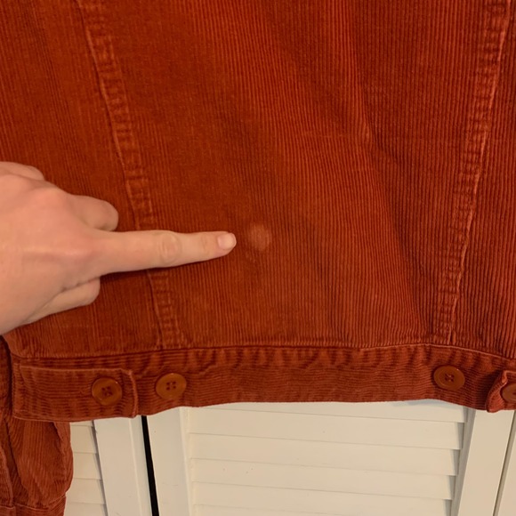 VTG Free People Corduroy Trucker Jacket Y2K Cropped Burnt Orange Womens S Boho - Picture 5 of 9